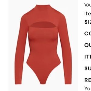 Aritzia Babaton burnt orange bodysuit size M